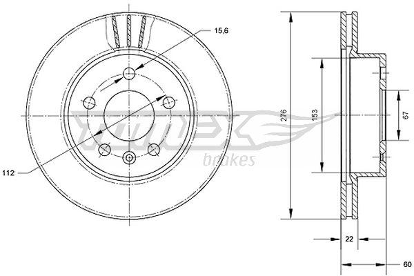 Brzdový kotúč TOMEX Brakes